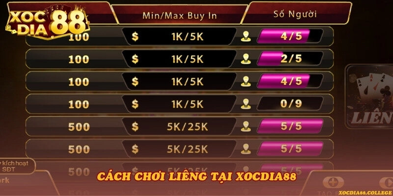 Cách chơi Liêng tại Xocdia88