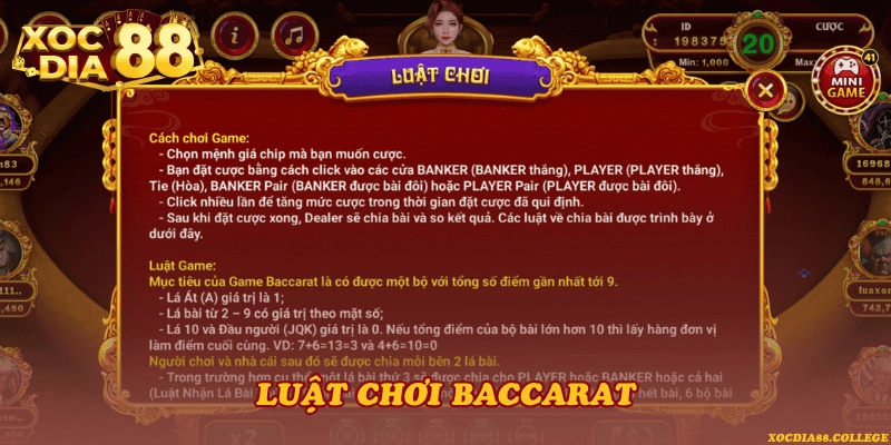 Luật chơi Baccarat