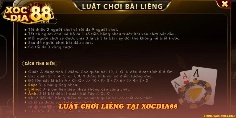 Luật chơi Liêng tại Xocdia88