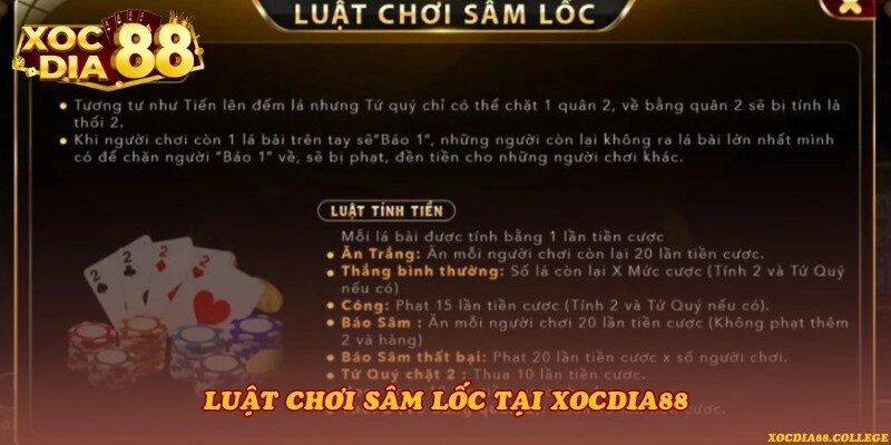 Luật chơi Sâm lốc tại Xocdia88